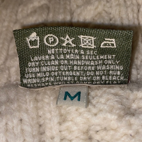 Carraigdonn Made In Ireland Knit Women’s Cream 100% Merino Wool Sweater sz M - Picture 13 of 15